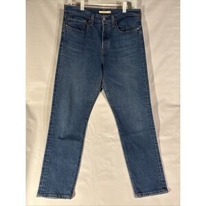 Levi's Jeans Women's W30 Blue Premium Wedgie Button Fly Straight Leg Dark Wash